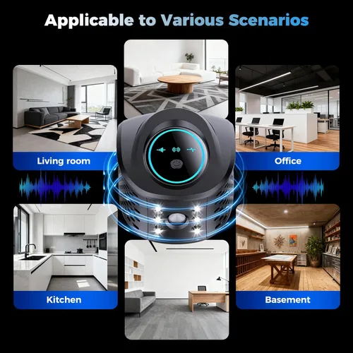 Miniatura 7 de Repelente de roedores con enchufe ultrasónico, repelente de plagas ultrasónico de 360° para interiores con luz estroboscópica LED para casa
