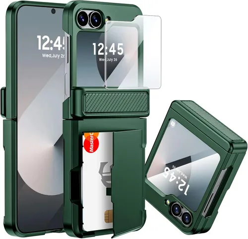 Miniatura 24 de CENMASO - Funda para Galaxy Z Flip 6/Z Flip 7 FE con protección de bisagra y protector de pantalla integrado, funda ultrafina de cuerpo completo a