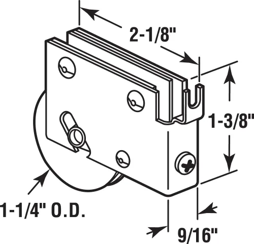 Miniatura 2 de Prime-Line D 1756 - Rodamiento de bolas de acero de 1-1/4 pulgadas para puerta corrediza para ventana principal (paquete individual)