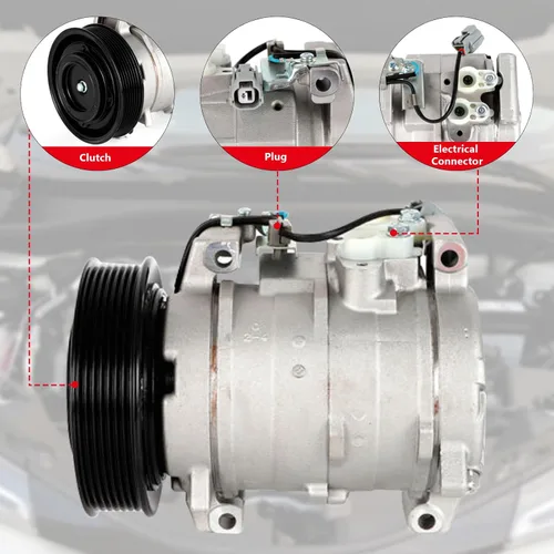 Miniatura 3 de Conjunto de embrague del compresor del A/C CO 28003C se adapta para Honda Accord 2.4L 2003-2007 Kit compresor de CA Refrigeración del motor Piezas