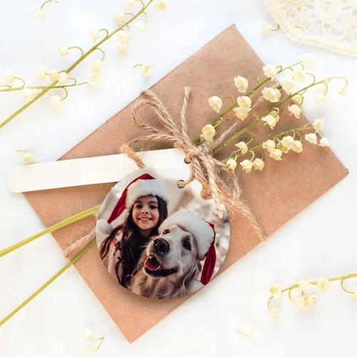 Miniatura 7 de Adornos de Navidad personalizados de cerámica, nuestro primer árbol de Navidad colgante 2023, decoración de regalo para Navidad, impresión