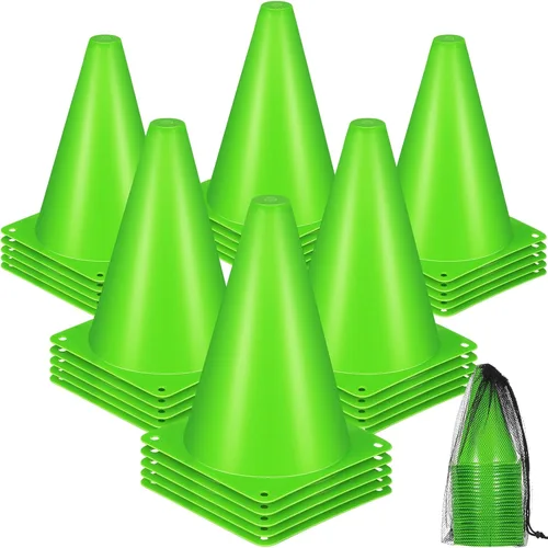 Miniatura 10 de Syhood - Paquete de 30 conos de tráfico de plástico de 7 pulgadas para entrenamiento deportivo, agilidad, mini conos para fútbol, patinaje, fútbol