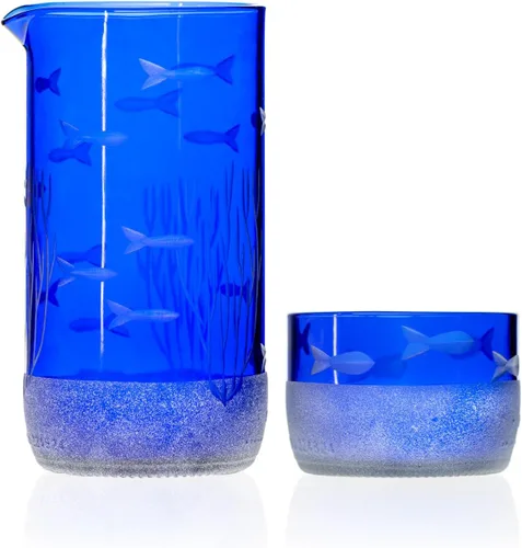 Miniatura 13 de Rolf Glass School of Fish - Copas de vino blanco de 12 onzas, juego de 4 copas de vino sin plomo, copas de vino grabadas con rueda de diamante, 12oz
