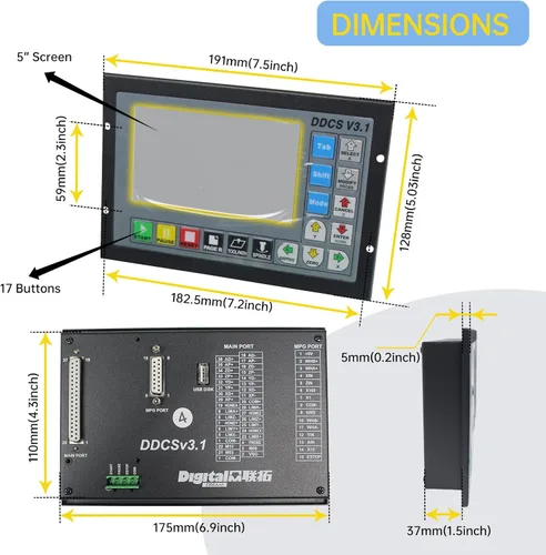 Miniatura 2 de CNCTOPBAOS Sistema Controlador de Movimiento CNC Independiente Fuera de Línea de 4 Ejes DDCSV3.1, Control de Motor Servo/Paso a Paso Reemplaza Mach3