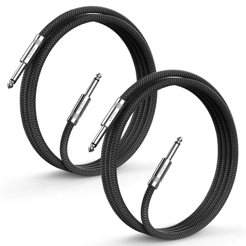Miniatura 12 de Cable de guitarra de 10 pies, cable de instrumento profesional para guitarra eléctrica, cable AMP, cable TS de 1/4 de pulgada para guitarra, bajo