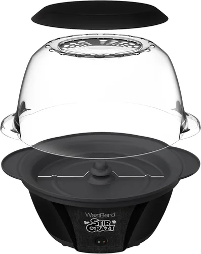 Miniatura 8 de West Bend Stir Crazy Máquina de hacer palomitas de maíz con aceite caliente, máquina para hacer palomitas de maíz con tapa grande para servir y vara
