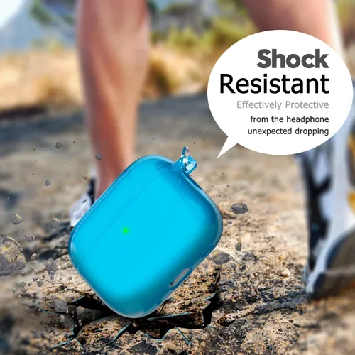 Miniatura 5 de Svanove Funda para Airpods 3 de plástico duro transparente, simple y transparente, linda funda para Airpods de 3ª generación con llavero, accesorios