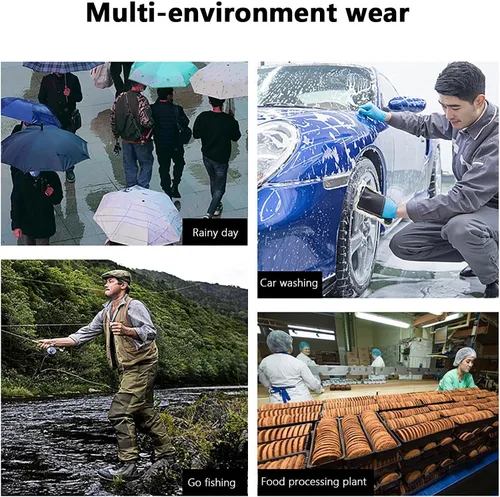 Miniatura 2 de Botas de lluvia largas para hombre, botas de pesca impermeables y cómodas, botas de cubierta de PVC antideslizantes, botas duraderas y transpirables