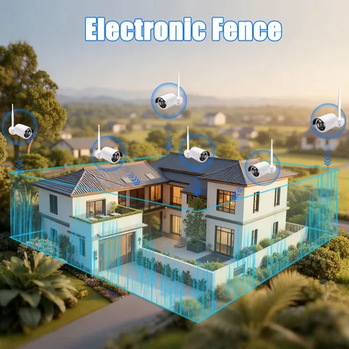 Miniatura 4 de Sistema de cámara de seguridad inalámbrica de 3 MP: 6 cámaras bala Wi-Fi + NVR de 10 canales, visión nocturna IR de 49.2 ft, IP66 resistente a