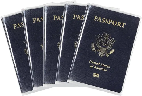 Funda impermeable transparente para pasaporte, protector de pasaporte de plástico, artículos esenciales de viaje, unisex para adultos, con funda