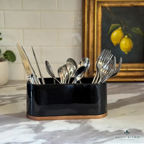 Miniatura 2 de DAILY RITMO® Soporte para cubiertos de encimera negro