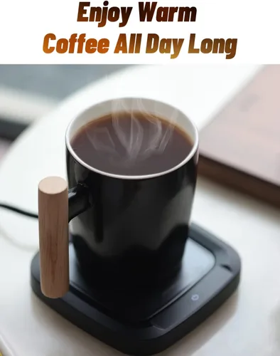Miniatura 5 de Juego de calentador de taza de café para escritorio, taza de calentamiento con control de temperatura para chocolate caliente, cacao y té, uso