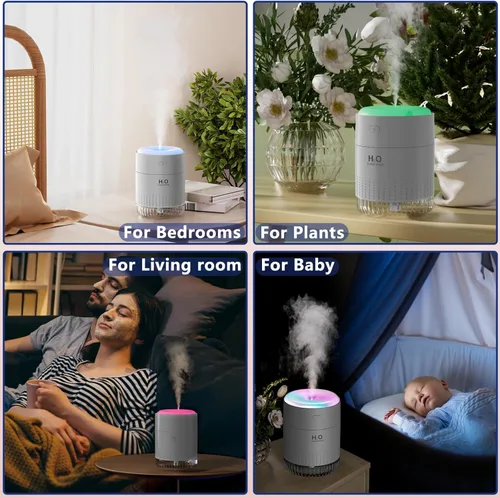 Miniatura 7 de SZO Mini humidificador portátil, humidificador personal de niebla fría USB de 16.9 fl oz para dormitorio, oficina, escritorio de viaje, silencioso