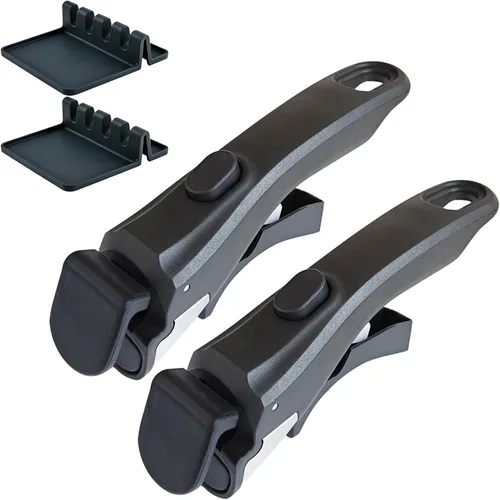 Miniatura 8 de Mango extraíble para olla, mango universal, repuesto para ollas y sartenes, se adapta a todos los utensilios de cocina, incluye soporte para Beige