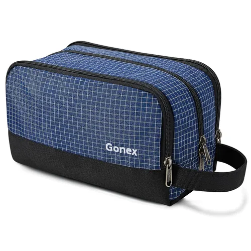 Miniatura 16 de Gonex Neceser de viaje de nailon, bolsa de afeitado, organizador de artículos de tocador, Verde