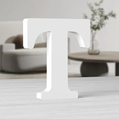 Miniatura 19 de AOCEAN Letras de madera grandes blancas de 10 pulgadas, letras de madera sin terminar para decoración de pared, letras decorativas de pie
