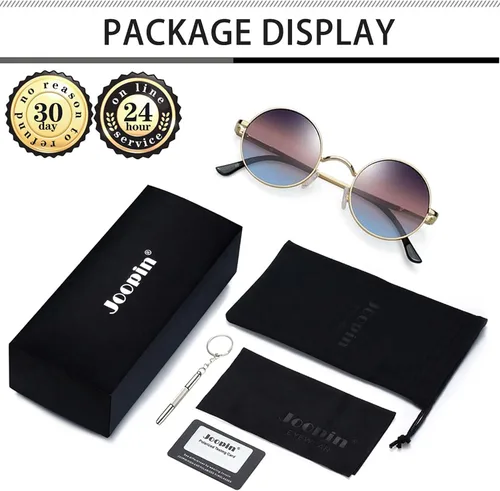 Miniatura 6 de Gafas de sol Joopin polarizadas, estilo Lennon, redondas, gafas de sol estilo hippy redondas para mujer y hombre
