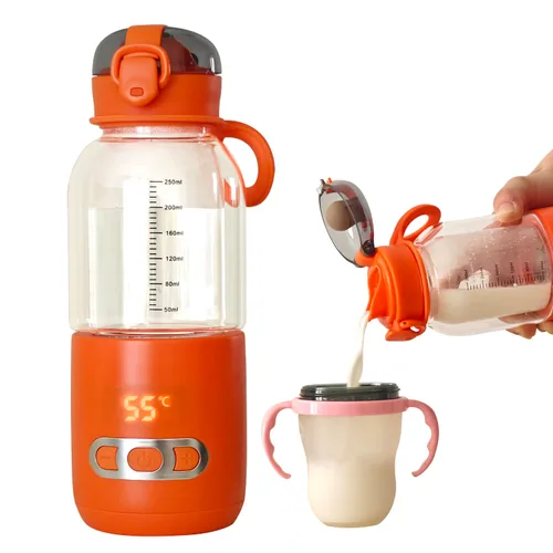 Calentador de botellas portátil de 8.5 fl oz, calentador de leche, temperatura constante, recargable, calentador de botellas, taza de viaje