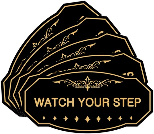 Miniatura 27 de Signs ByLITA Victorian Watch Your Step - Letrero de pared o puerta Material duradero y fácil instalación Señalización de seguridad (negro)