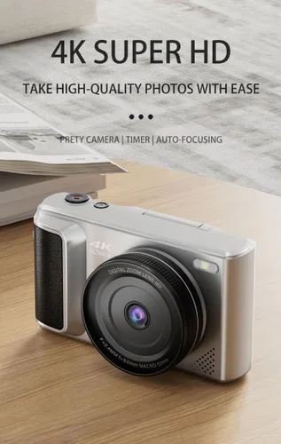 Miniatura 2 de Cámara digital 4K, 64MP, zoom 18X, enfoque automático, pantalla abatible de 2.8 pulgadas de 180°, cámara de vlogging para, compacta
