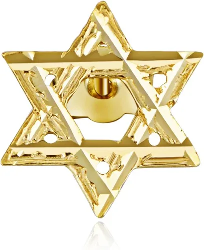 Miniatura 5 de Aretes con estrella de David de oro amarillo de 14 k 0394 x 0394in