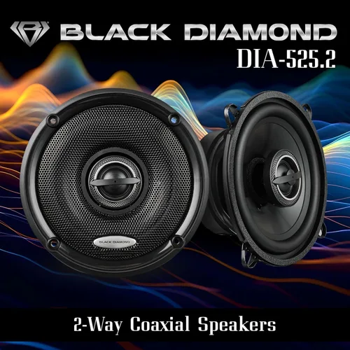Miniatura 2 de BLACK DIAMOND DIA-525.2 - Altavoces coaxiales de 2 vías para automóvil de 5.25 pulgadas, 40 W RMS / 120 W máximo, 4 ohmios, tweeters de cúpula PEI