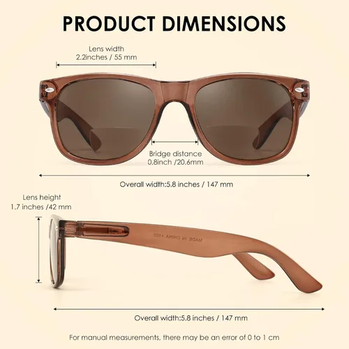 Miniatura 5 de HIYANJN 2 pares de lentes de sol de lectura bifocales para hombres y mujeres al aire libre tintados gafas de lectura con bisagra de resorte