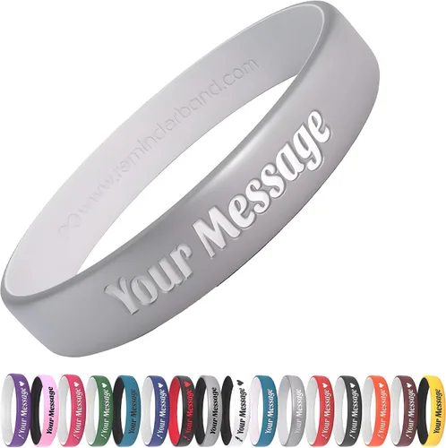 Miniatura 13 de Reminderband - Pulseras lujosas de silicona y goma para motivación, eventos, regalos, apoyo, recaudación de fondos y concientización, para hombres