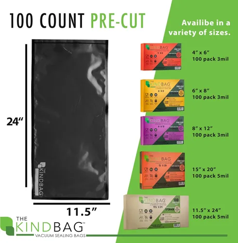 Miniatura 7 de The Kind Bag Bolsas de sellado al vacío para alimentos; grado alimenticio, sin BPA y aptas para congelador; herméticas, sin olor y sin humedad