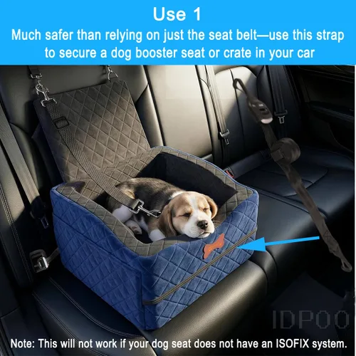 Miniatura 2 de Correas de arnés para fijar el asiento del perro de mascotas, equipaje de coche con bloqueo de gancho, conector de anclaje de interfaz Isofix
