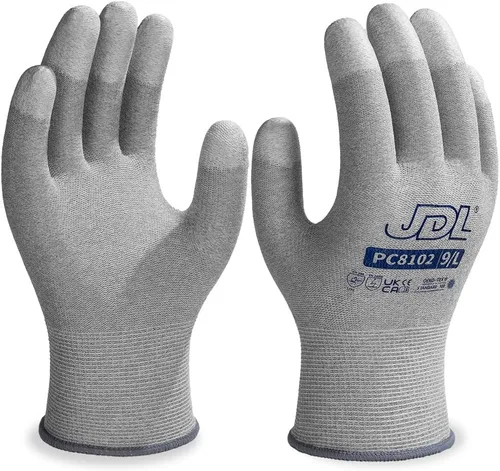 Miniatura 8 de JDL Guantes de trabajo ESD, guantes antiestáticos para construcción de PC, instalación y reparación de computadoras, guantes de fibra de carbono