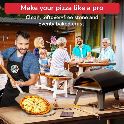 Miniatura 6 de Senwosa Horno de Pizza y Cepillo de Piedra con Raspador, Tenedor Giratorio y Reventador de Burbujas - Accesorios y Herramientas Esenciales