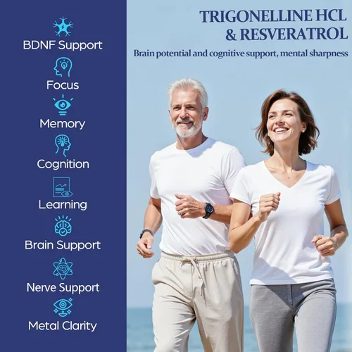 Miniatura 5 de Suplemento NAD – Alternativa NMNH con Trigonelina HCL 500 mg y resveratrol – Precursores NAD+ Extracción de plantas – Apoya la energía celular