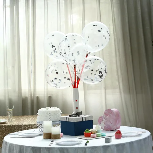 Miniatura 8 de Bezente - Globos de 12 pulgadas de látex con purpurina y confeti para bodas, graduaciones, despedidas de soltera, cumpleaños y compromisos, aptos