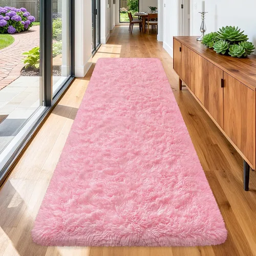 Miniatura 60 de Alfombras verdes para dormitorio de niños: alfombra de pasillo lavable de 2x6, alfombras pequeñas antideslizantes, esponjosas, suaves, peludas