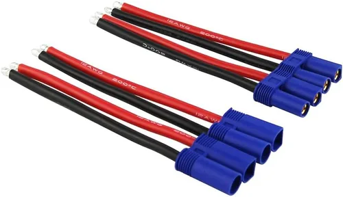 2 pares EC5 0.197 in macho hembra banana conector con 12awg alambre de silicona 3.93 pulgadas RC Hobby Lipo batería (paquete de 2)
