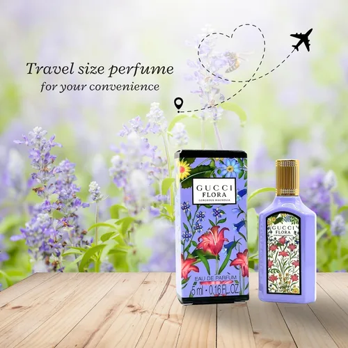 Miniatura 4 de Gucci Flora Gorgeous Magnolia Perfume para mujer EDP Mini Splash 0.16 onzas líquidas