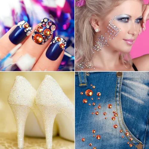 Miniatura 4 de 2880 piezas de diamantes de imitación con respaldo plano y fijación con pegamento para manualidades, arte de uñas, decoraciones, ropa, zapatos 1,4