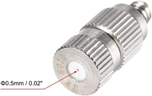 Miniatura 3 de uxcell Boquilla de nebulización de latón, cabezal rociador de nebulización de 0.004 in de diámetro de orificio roscado de 3/16 pulgadas para sistema