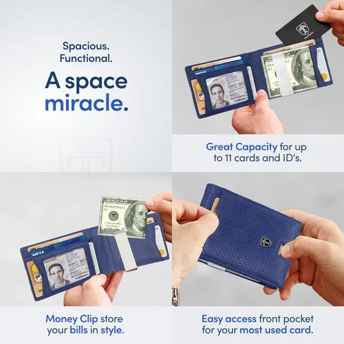 Miniatura 3 de TRAVANDO Mens Slim Wallet with Money Clip AUSTIN RFID Blocking Bifold Credit Card Holder for Men with Gift Box