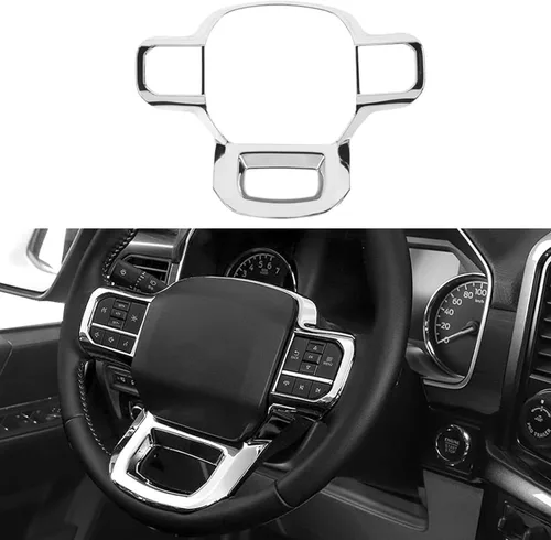Miniatura 11 de Keptrim Funda cromada para volante F-150 ABS con moldura para Ford F150 2015-2020, para F250 F350 2017-2022, para Ford Expedition 2018-2021 ABS