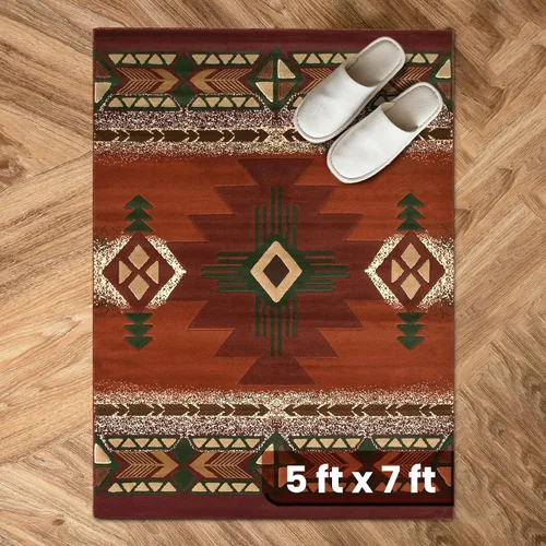 Miniatura 10 de YHSF South West - alfombra estilo nativo americano del suroeste C318 - fácil de limpiar, gruesa, suave, duradera, alfombra inspirada en tribus