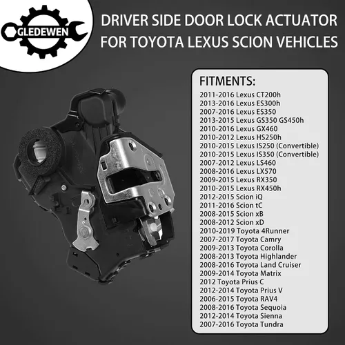 Miniatura 2 de Motor del actuador de cerradura de puerta delantero izquierdo del lado del conductor para Toyota 4Runner Camry Tundra Sequoia, Lexus ES350 GS350