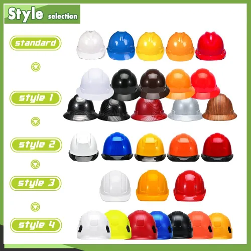 Miniatura 5 de Casco de seguridad personalizado para construcción Casco de trabajo de seguridad con suspensión de trinquete ajustable de ala completa con carcasa