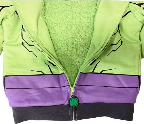 Miniatura 5 de Marvel The Incredible Hulk - Sudadera con capucha de forro polar Sherpa para niños