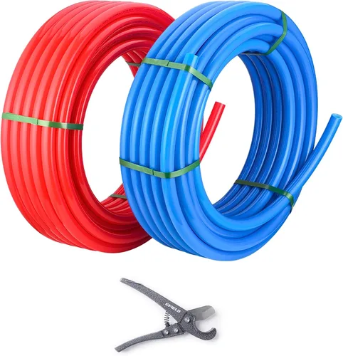 EFIELD Tubo Pex-b de 3/4 de pulgada, 2 x 50 pies, certificado NSF para agua potable, agua caliente/fría, azul y rojo de 100 pies de longitud para