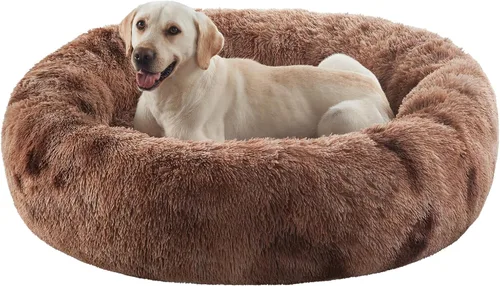 Miniatura 12 de Cama para Perros con Forma de Dona de 45 Pulgadas para Perros Extra Grandes, Cama Redonda Esponjosa Calmante Jumbo para Mascotas con Funda Removible
