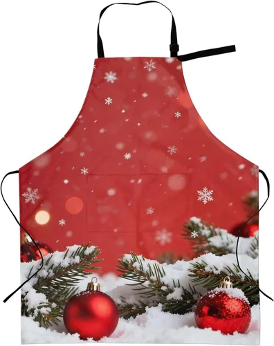 Miniatura 12 de Delantal de cocina a cuadros rojos y verdes para mujer con cuello ajustable, tamaño adulto, para cocina, pintura, regalo