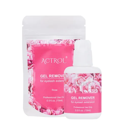 Extensiones de pestañas, removedor de gel, 0.5 fl oz, rosa se disuelve rápidamente, pegamento para pestañas, profesional sensible y eliminación