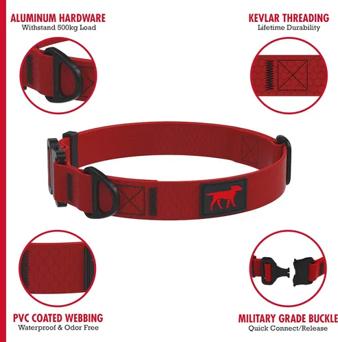Miniatura 4 de Tuff Pupper Collar de acción impermeable para perros Collar de perro resistente al agua A prueba de desgarros y sin olor Herrajes metálicos